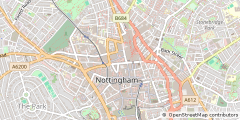 Map of Nottingham, Nottinghamshire