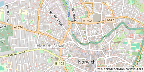 Map of Norwich, Norfolk