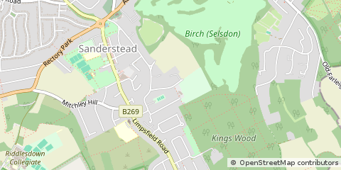 Map of South Croydon, Surrey