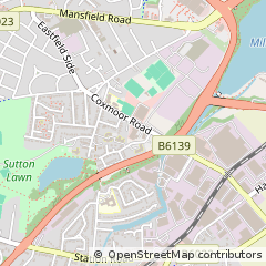 Map of Sutton-in-Ashfield, Nottinghamshire