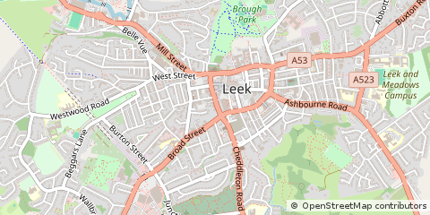 Map of Leek, Staffordshire