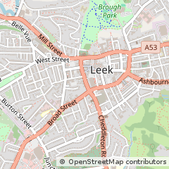 Map of Leek, Staffordshire