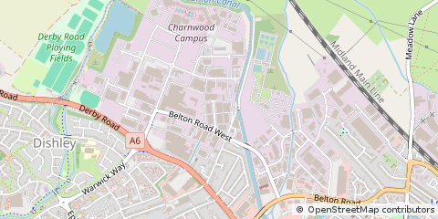 Map of Loughborough, Leicestershire
