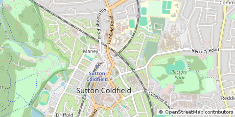Map of Sutton Coldfield, West Midlands