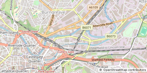 Map of Sheffield, South Yorkshire