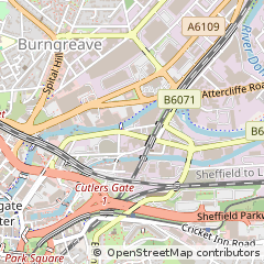 Map of Sheffield, South Yorkshire
