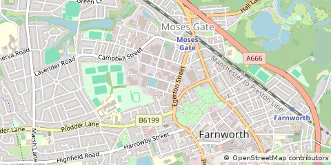 Map of Bolton, Manchester