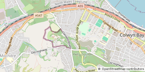 Map of Colwyn BAY, Conwy
