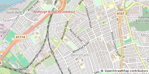 Map of Gateshead