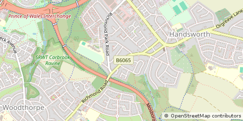 Map of Sheffield, Yorkshire