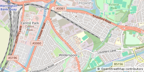 Map of Warrington, Cheshire
