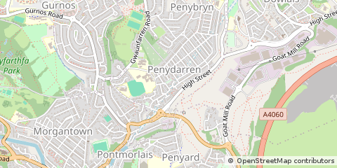 Map of Merthyr Tydfil