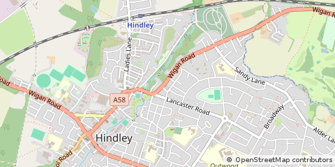 Map of Wigan, Lancashire