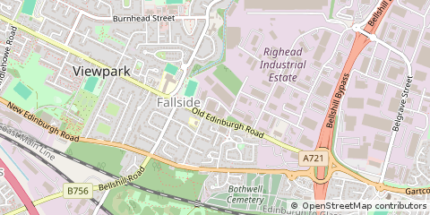 Map of Bellshill, Lanarkshire