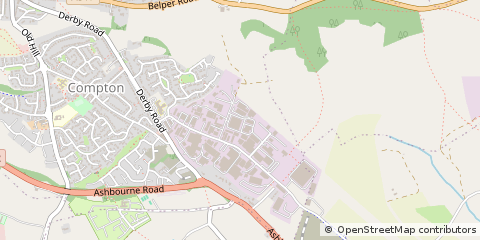 Map of Ashbourne, Derbyshire