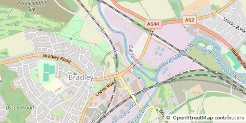 Map of Huddersfield, West Yorkshire