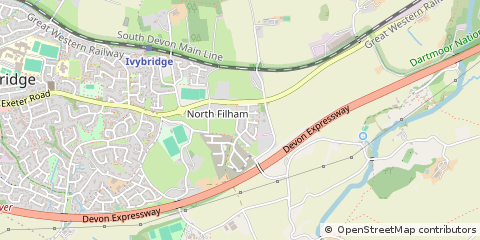 Map of Ivybridge, Devon