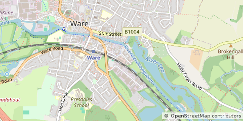 Map of Ware, Hertfordshire