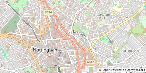 Map of Nottingham, Nottinghamshire