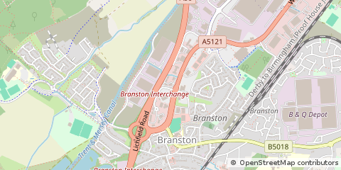 Map of Burton-on-Trent, Staffordshire
