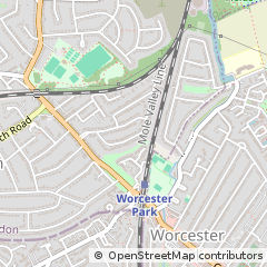 Map of Worcester Park, Surrey
