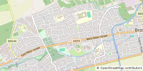 Map of Broxburn, West Lothian