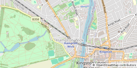 Map of Hampton Wick, Surrey