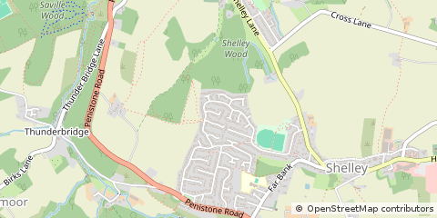 Map of Huddersfield, West Yorkshire