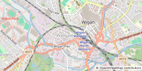 Map of Wigan, Lancashire