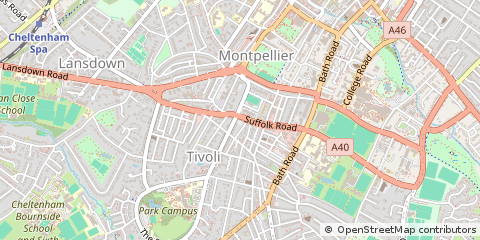 Map of Cheltenham, Gloucestershire