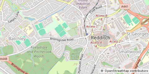 Map of Redditch, Worcestershire