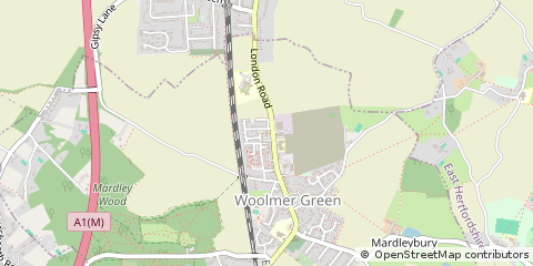 Map of Knebworth, Hertfordshire
