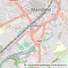 Map of Mansfield, Nottinghamshire