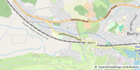 Map of Burry Port, Carmarthenshire