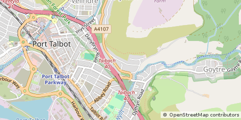 Map of Port Talbot, West Glam