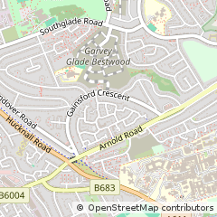 Map of Nottingham, Nottinghamshire