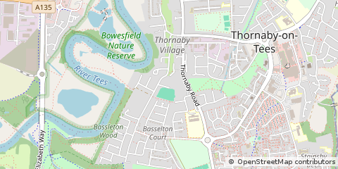 Map of Thornaby, Stockton on Tees
