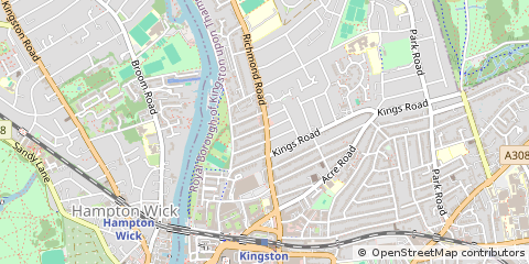 Map of Kingston Upon Thames, Surrey