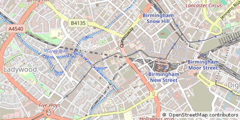 Map of Birmingham, West Midlands
