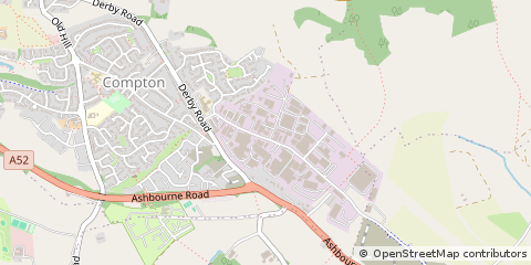 Map of Ashbourne, Derbyshire