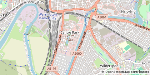 Map of Warrington, Cheshire