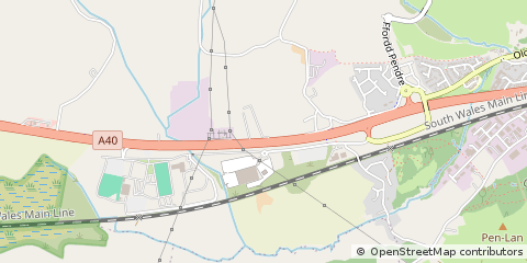 Map of Carmarthen, Carmarthenshire