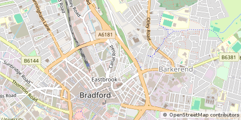 Map of Bradford, West Yorkshire
