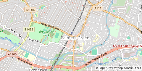 Map of Palmers Green, London