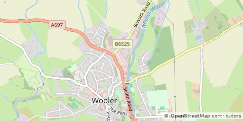 Map of Wooler, Northumberland