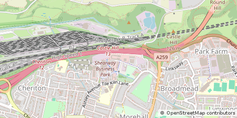 Map of Folkestone, Kent
