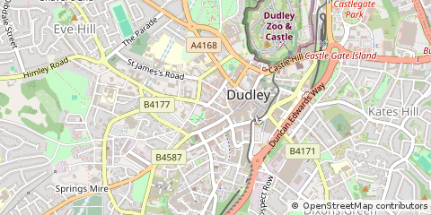 Map of Dudley, West Midlands