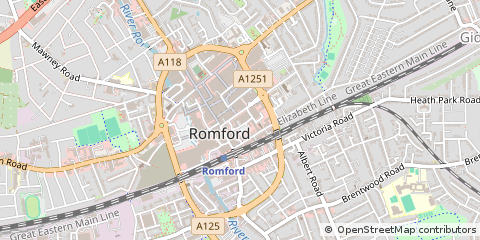 Map of Romford, Essex