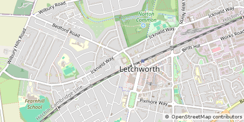 Map of Letchworth Garden City, Hertfordshire