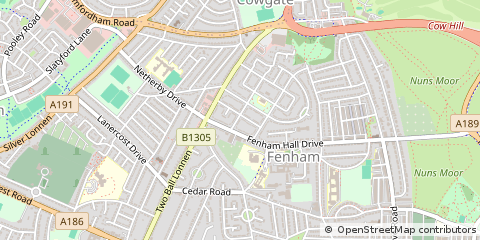 Map of Newcastle Upon Tyne, Tyne and Wear
